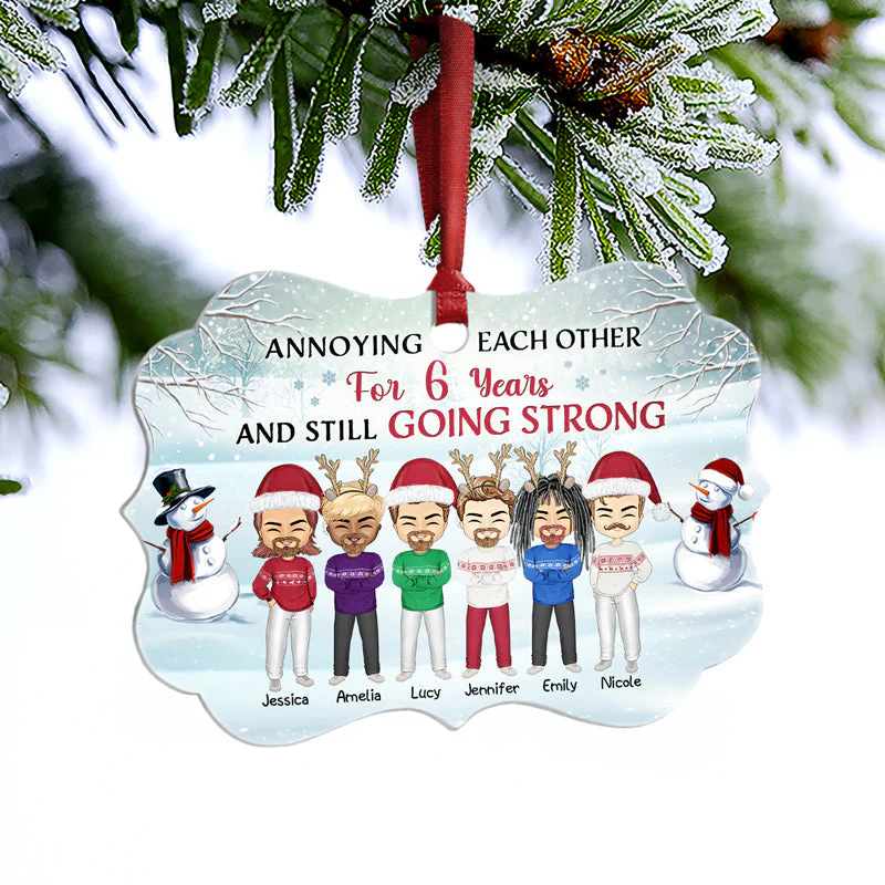 Best Friends Annoying Each Other - Christmas Gift For BFF And Siblings - Personalized Custom Aluminum Ornament - Image 3