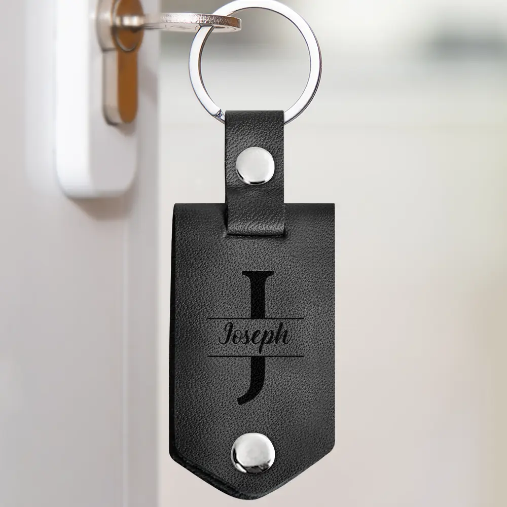 Custom Photo Drive Safe I Need You Here With Me - Gift For Couple, Besties, Friends, Family - Personalized Leather Photo Keychain - Image 2