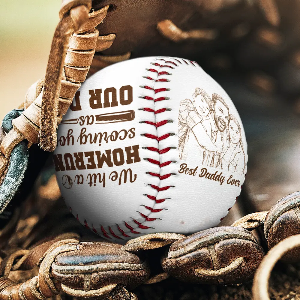 Custom Photo Pencil Sketch Baseball We Hit A Homerun - Personalized Baseball, Softball - Image 5