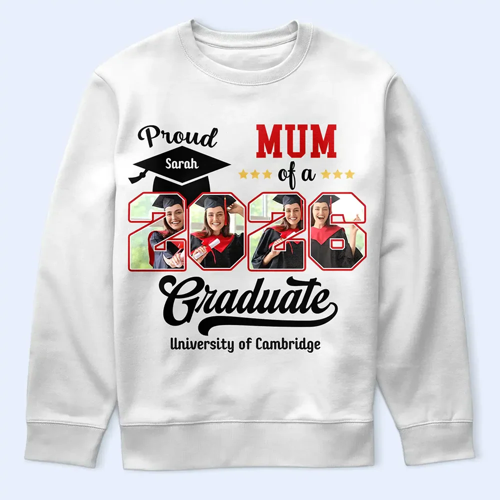 Custom Photo Proud Family Of A Graduate - Personalised T Shirt - Image 4