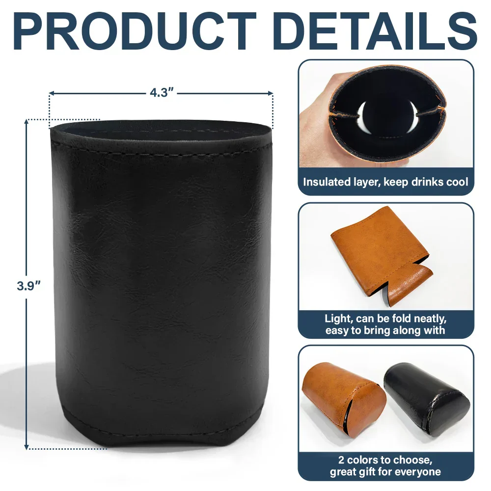 It's Not A Dad Bod - Personalized Leather Can Cooler - Image 4