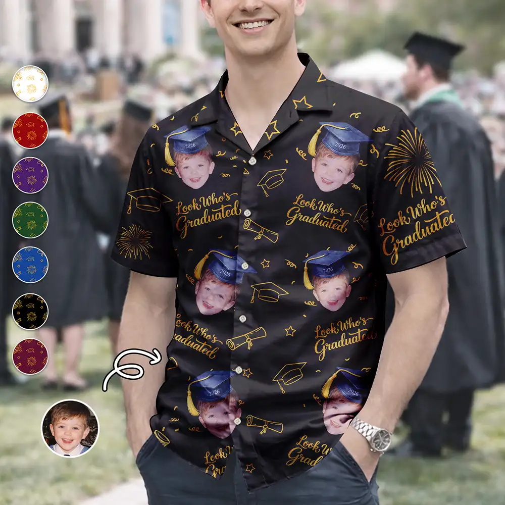 Look Who's Graduated - Personalized Hawaiian Shirt - Image 2