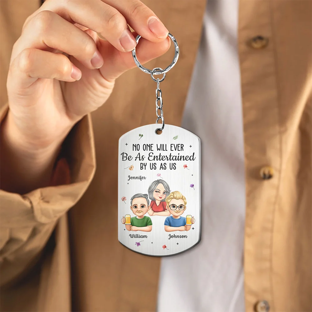 No One Will Ever Be As Entertained By Us As Us Bestie - Personalized Aluminum Keychain - Image 4