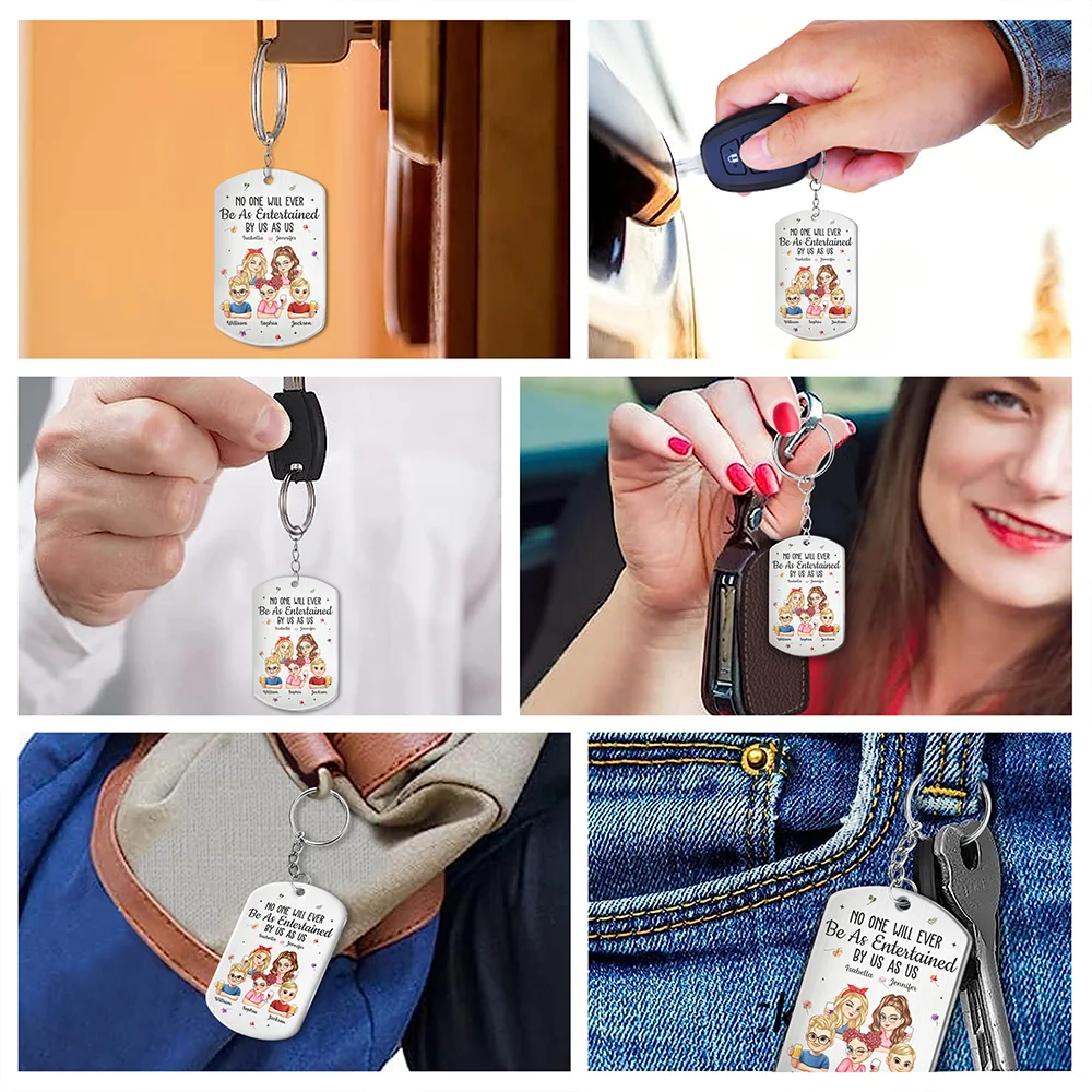 No One Will Ever Be As Entertained By Us As Us Bestie - Personalized Aluminum Keychain - Image 6