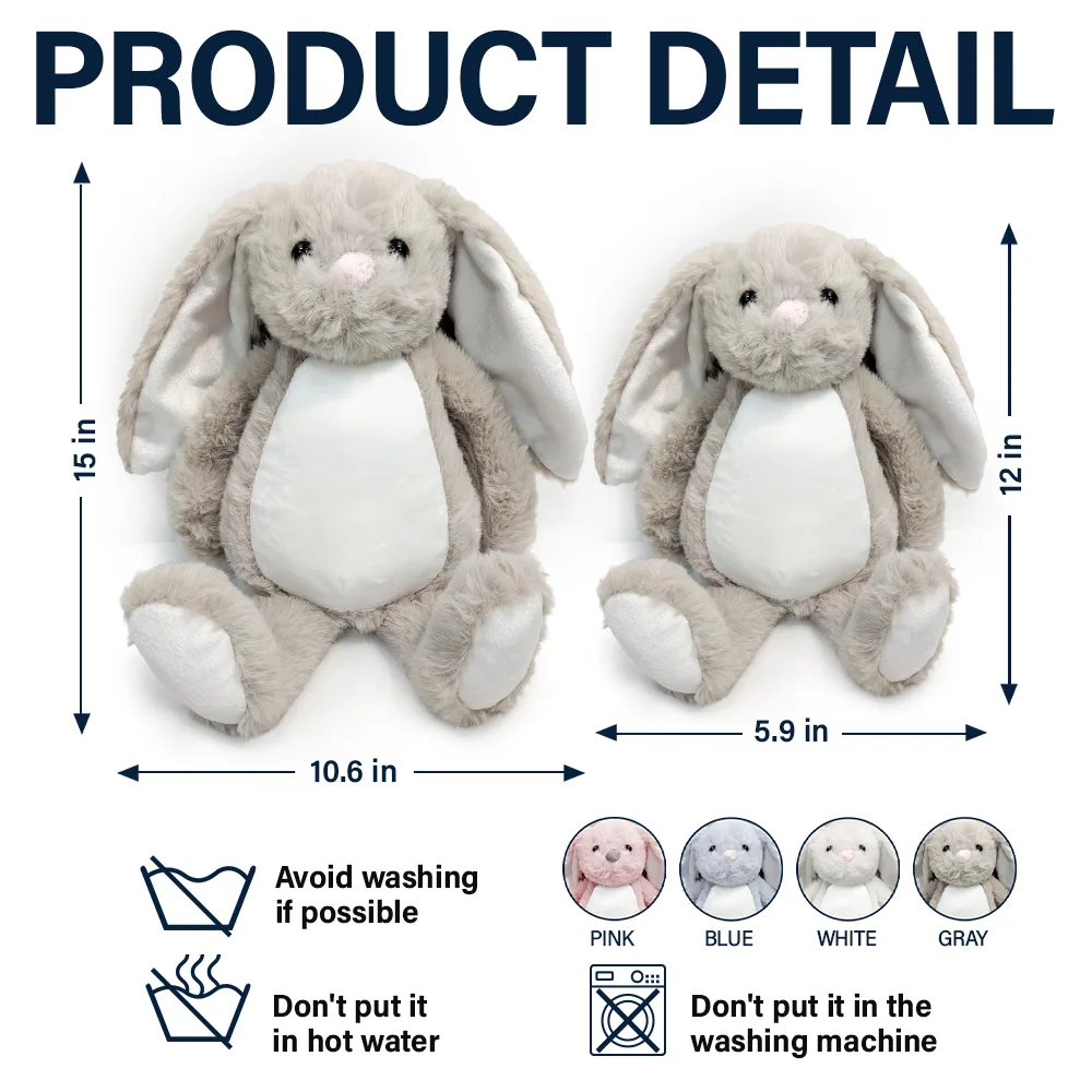 Photo Personnalisable Bien Au Chaud - Pour Future Maman - Peluche Lapin Personnalisée - Image 5